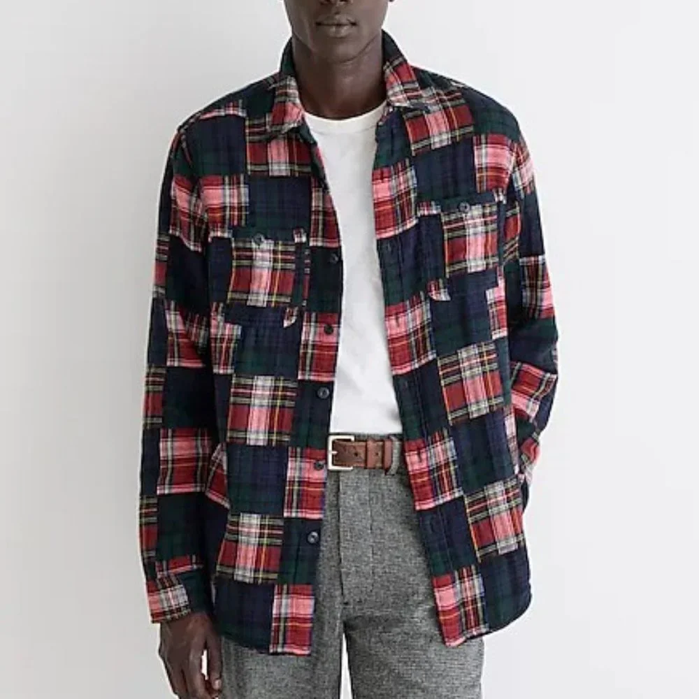 J. Crew Midweight flannel workshirt in patchwork L